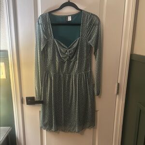 Green and White Floral Dress
